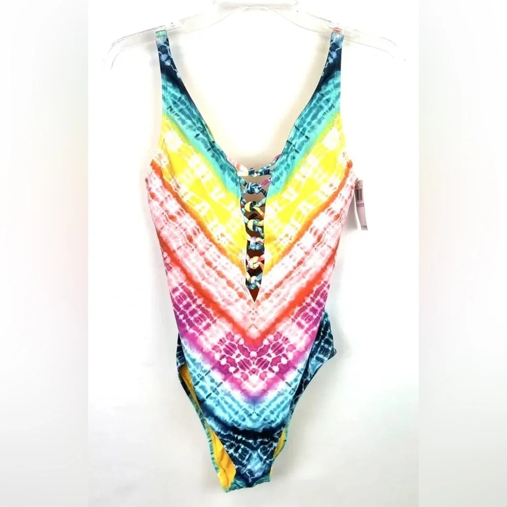 Bleu Rod Beattie Womens Dont Mesh With Me One Piece Swimsuit Black Size 10